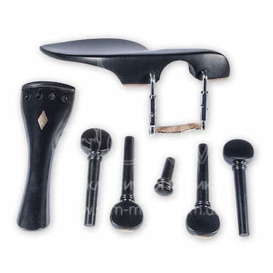 Набір для скрипки, чорне дерево з озд. Diamond (підб. Guarneri, підгриф. франц., 4-колка, ґудзик)