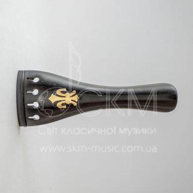Violin tailpiece with decoration "Golden Lily", round