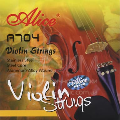 Комплект струн для скрипки ALICE 704, стальной сердечник/алюминиевая обмотка