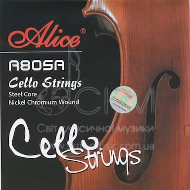 Комплект струн для виолончели ALICE 805А, стальной сердечник/обмотка никель-хром
