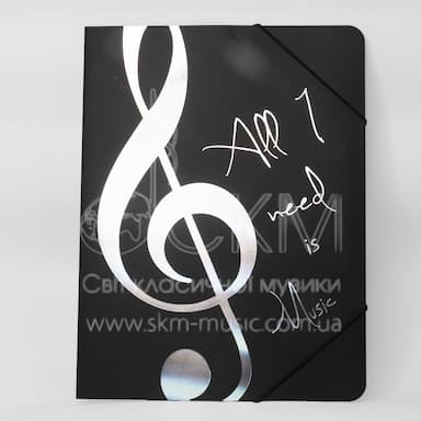 Папка на гумках (пластикова) «Скрипковий ключ»