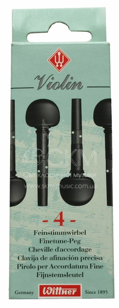 Набір кілків (4шт) для скрипки, 4/4-3/4, WITTNER Hi-Tec матеріал, точного налаштування, 7,8 мм